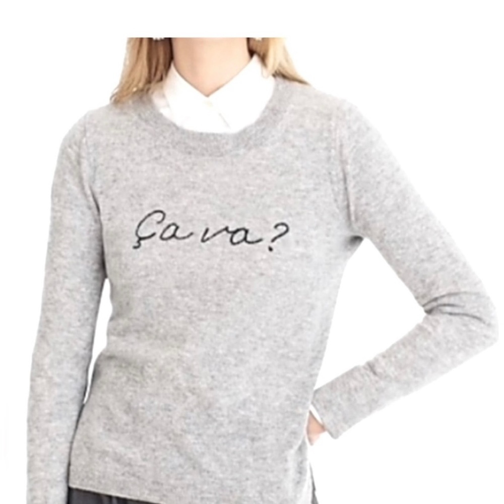 J.Crew “ça va?” 100% Cashmere Sweater - Picture 3 of 10